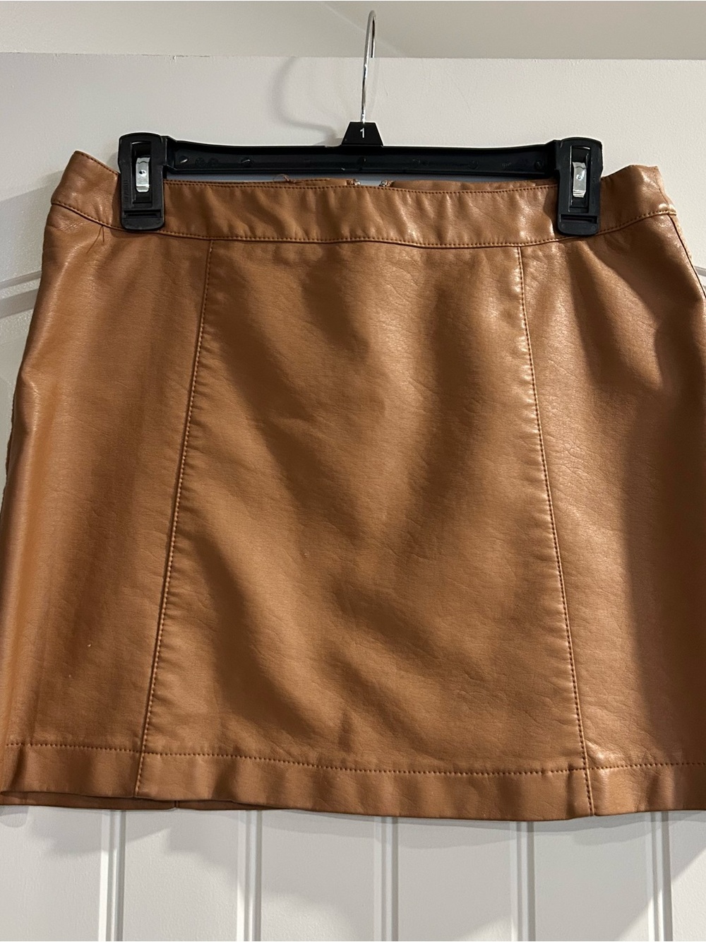 Forever 21 Cognac Faux Leather A-Line Mini Skirt